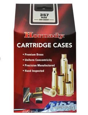 Hornady 8740 Unprimed Brass Handgun Cartridge Cases .357 Mag 200/ct