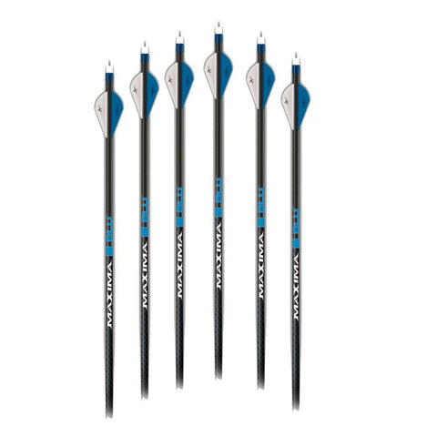 6 Pack - Maxima Blue RZ 250 Arrows w/Blazer Vanes / Inserts Loose